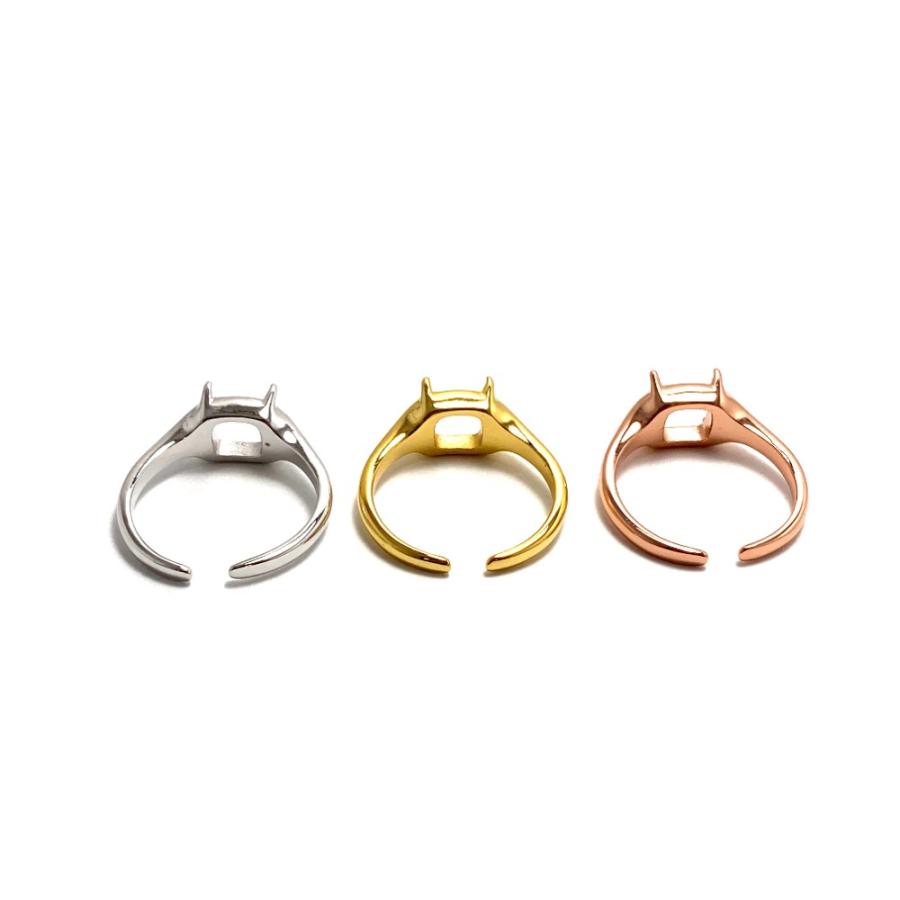 RG48 上品 空枠 ミニ ファセット 台座 リング枠 ルース 裸石 天然石