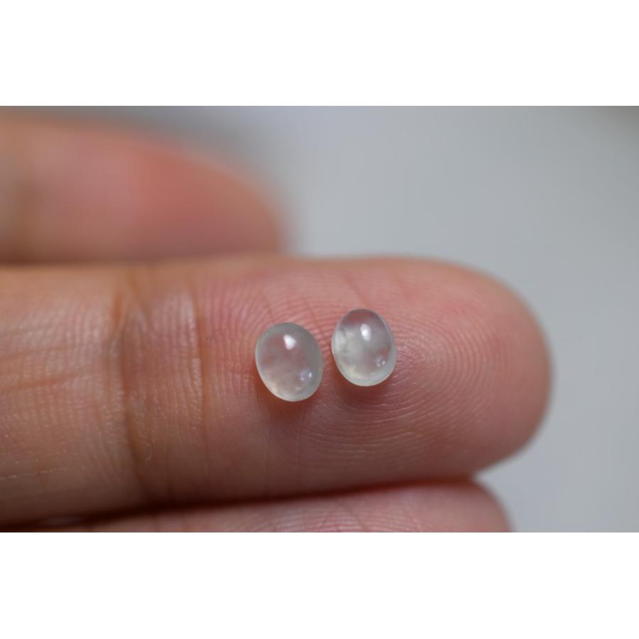 R23-211 美品 ペア 白氷翡翠 ミャンマー産 A貨 本翡翠 ルース 裸石  