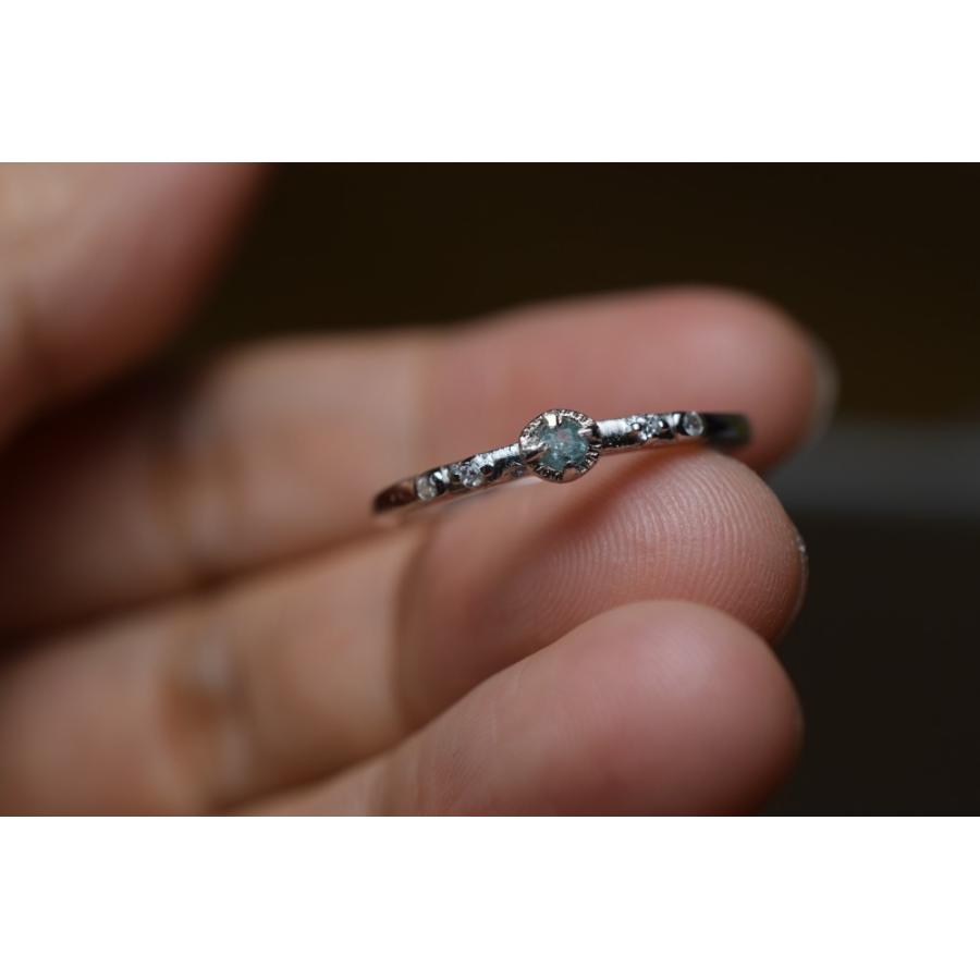 SR3-156 勿忘草色 天然 トルマリン リング 指輪 フリーサイズ 金属