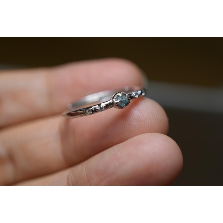 SR3-156 勿忘草色 天然 トルマリン リング 指輪 フリーサイズ 金属