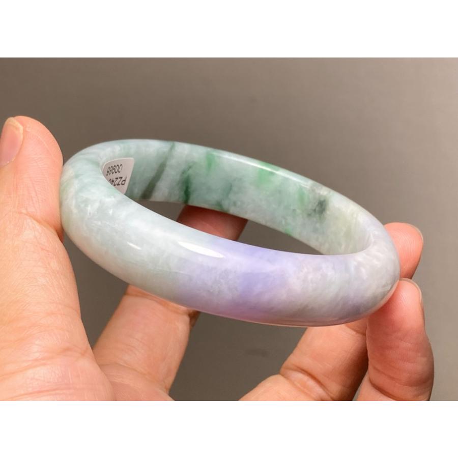 BG5-1 春彩 ラベンダー 56.5MM 真ん丸 ミャンマー産 天然本翡翠 