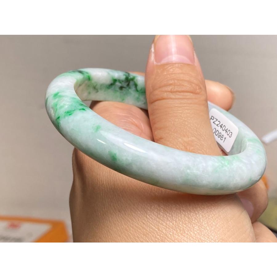 BG5-4 美品 花緑 56.0MM 真ん丸 ミャンマー産 天然本翡翠
