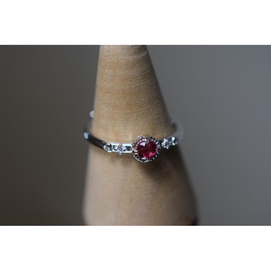 SR4-94 シルバー 上質 宝石質 明るい ローズピンク 天然 スピネル  