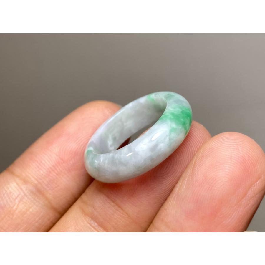 L6-215 美品 白底陽緑 10.5号 ミャンマー産天然 A貨 本翡翠 くりぬき  