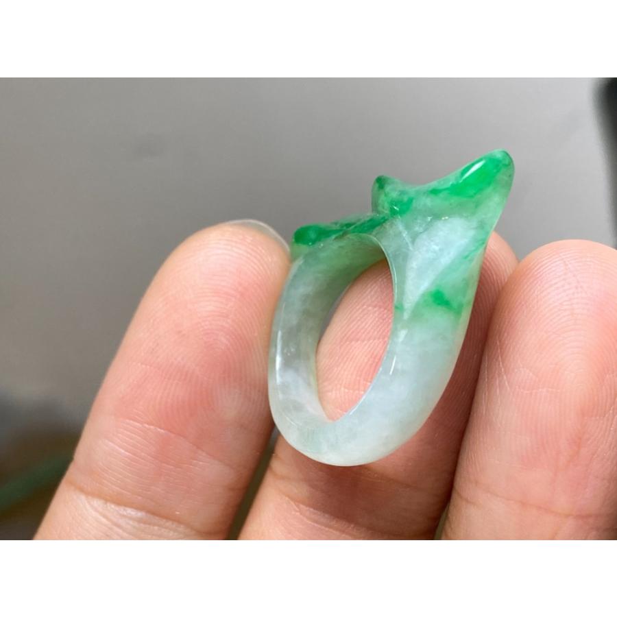 L7-22 上品 3.5号 氷種 ミャンマー産 天然A貨本翡翠 濃緑 如意 