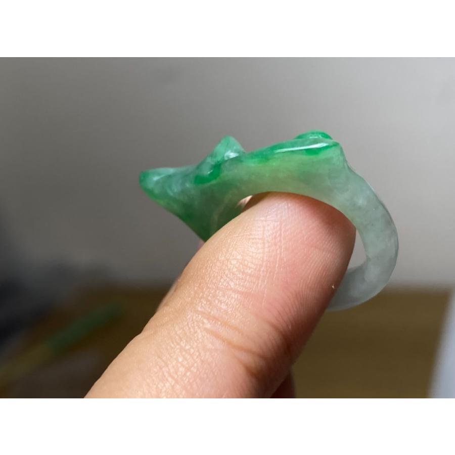 L7-22 上品 3.5号 氷種 ミャンマー産 天然A貨本翡翠 濃緑 如意 