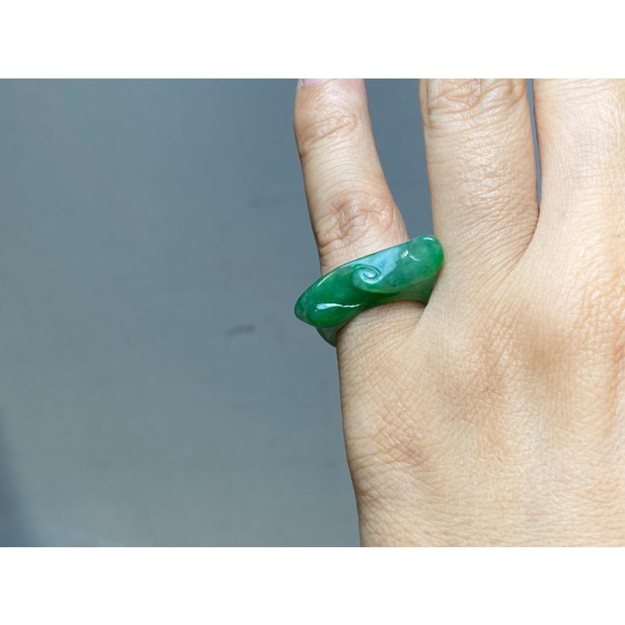 L7-22 上品 3.5号 氷種 ミャンマー産 天然A貨本翡翠 濃緑 如意