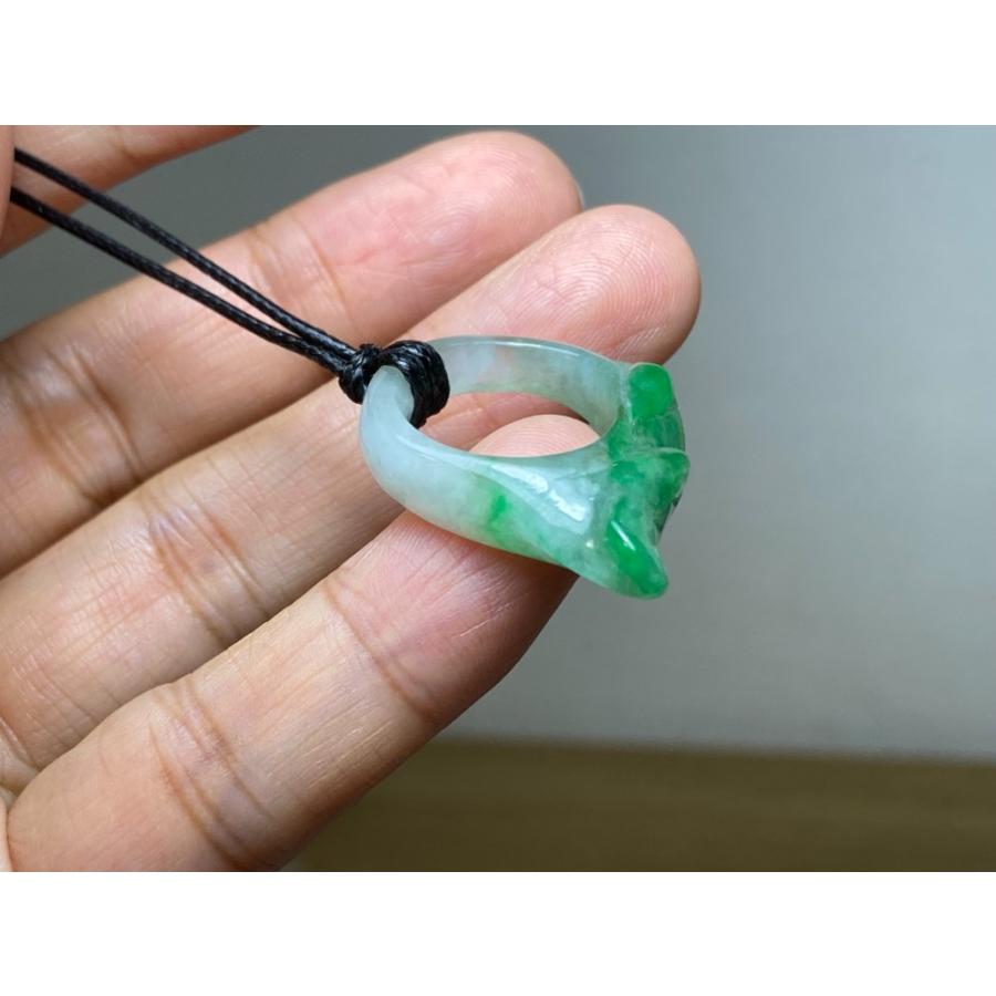 L7-22 上品 3.5号 氷種 ミャンマー産 天然A貨本翡翠 濃緑 如意 