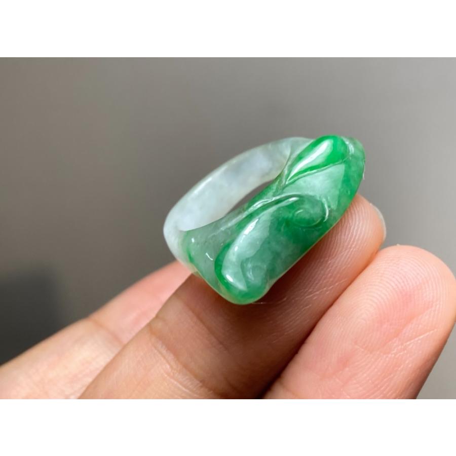 L7-22 上品 3.5号 氷種 ミャンマー産 天然A貨本翡翠 濃緑 如意 