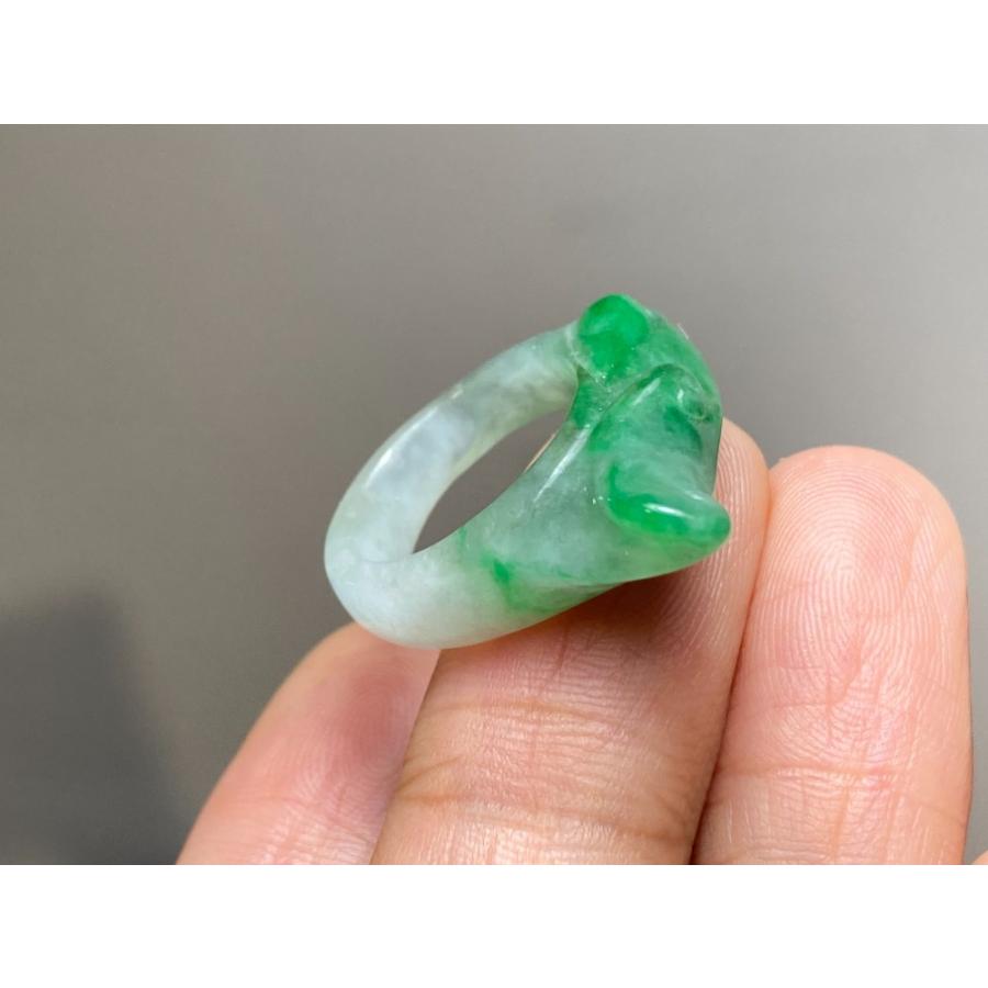 L7-22 上品 3.5号 氷種 ミャンマー産 天然A貨本翡翠 濃緑 如意 