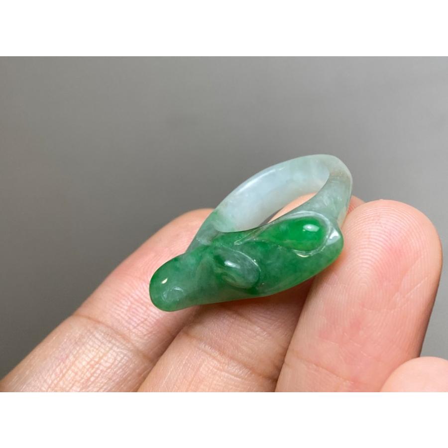 L7-22 上品 3.5号 氷種 ミャンマー産 天然A貨本翡翠 濃緑 如意 