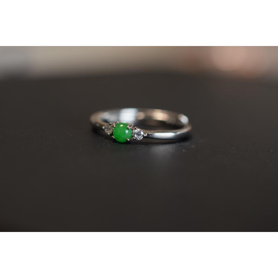 本翡翠、k18ロウカン、陽緑個性的なリング　〜12.5 18 受注制作 k18金 ゴールド リング 天然 本翡翠 指輪 陽緑 マーキーズ