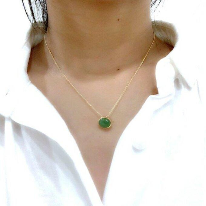 619 受注制作 ミャンマー産 天然 A貨 本翡翠 ヒスイ ペンダント k18  