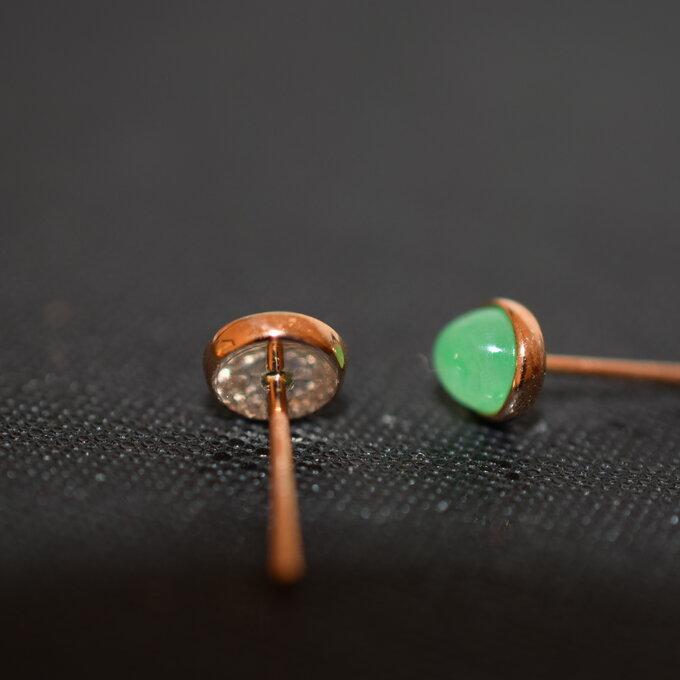 本翡翠氷種ピンクラベンダーk18ピアス