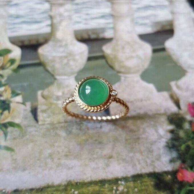 K18翡翠リング 翡翠×K18リング フリーサイズ【Earth Crystal Lake】95676/2918 | 翡翠