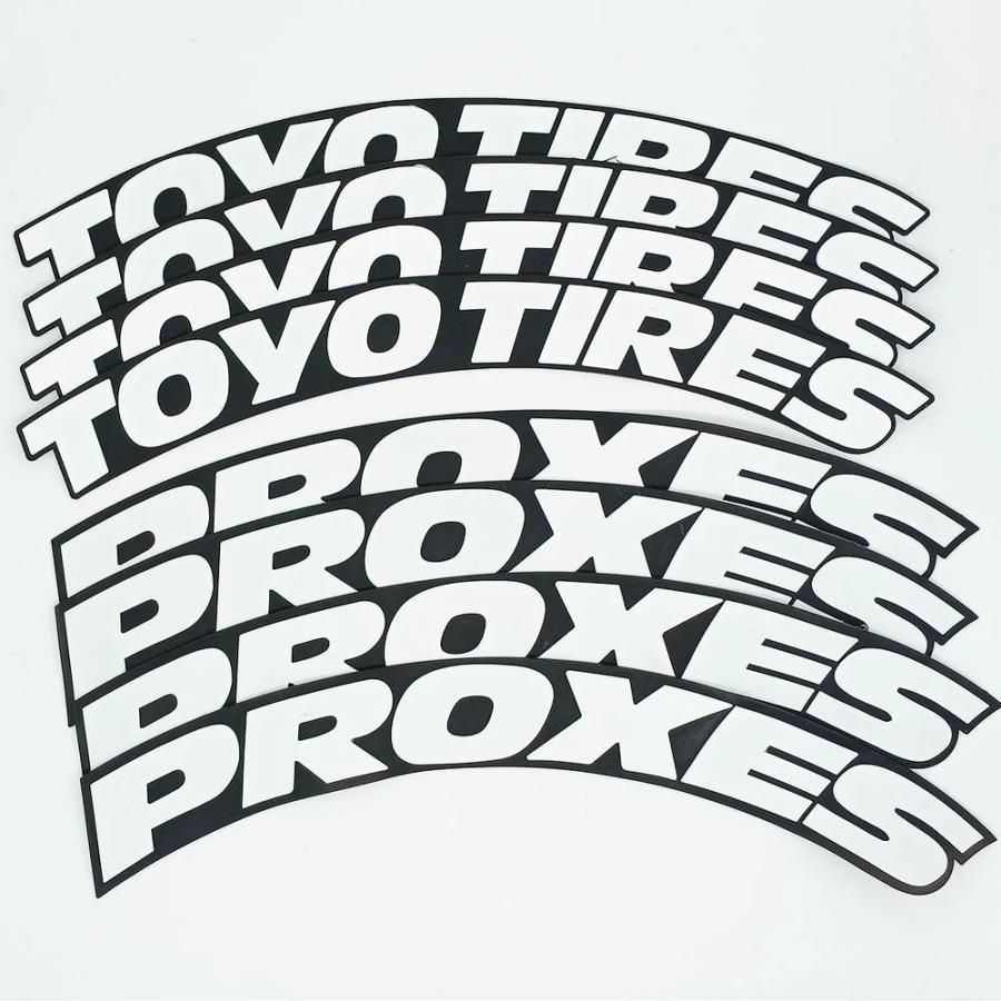 TOYOTIREPROXES タイヤステッカー 4本分8枚 翌日お届け】TOYO 3D タイヤステッカー ホワイトレター タイヤ4本分8