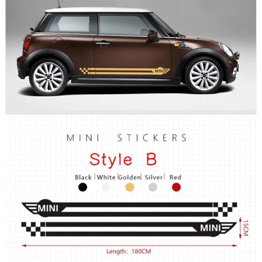 ステッカー 車 ミニクーパー MINI COOPER サイド ボディ チェック 