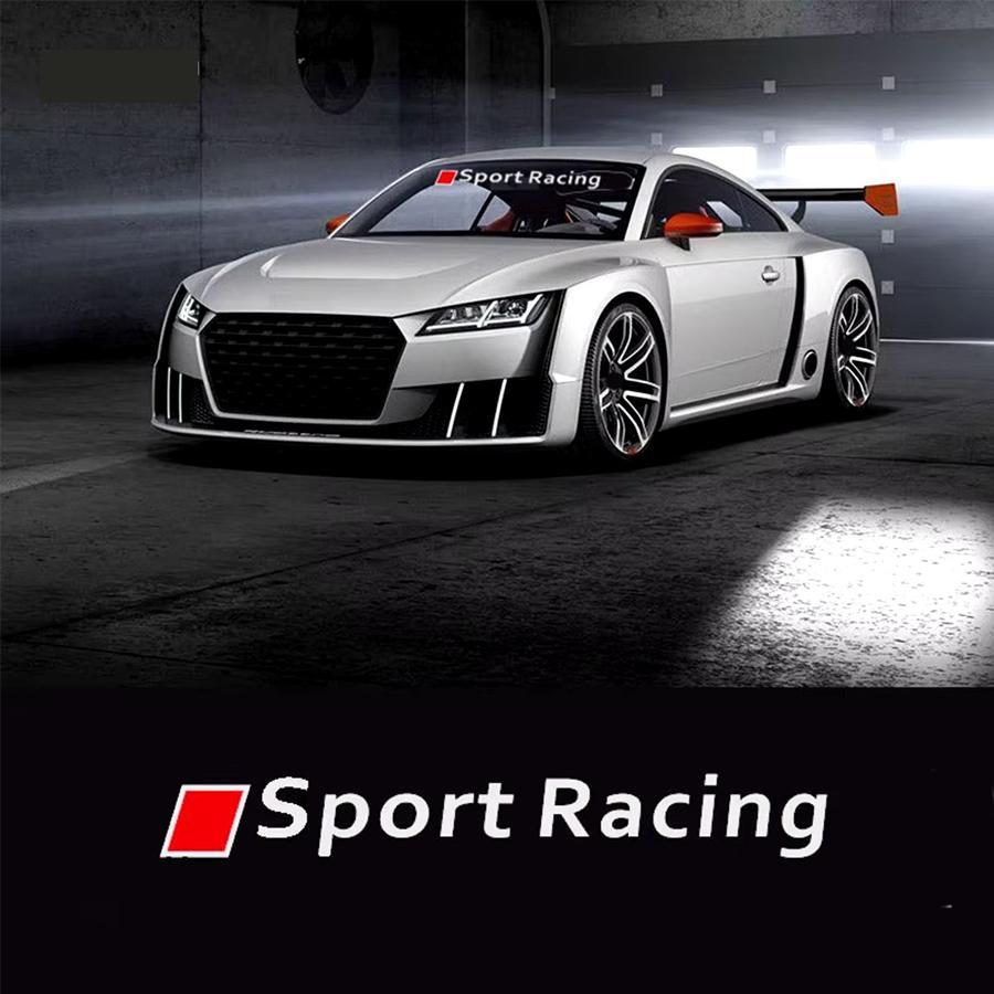 ステッカー アウディ Sport Racing フロントガラス AUDI ロゴ