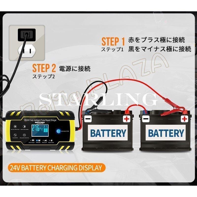 自動パルスバッテリー充電器 全自動 スマートチャージャー 12V対応 