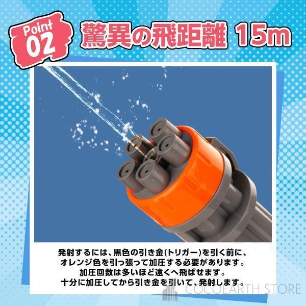 水鉄砲 ガトリングウォーターガン 超強力 飛距離15M 大容量2000ml 加圧式 水鉄砲合戦 水遊びおもちゃ 超強力飛距離 15M 特大の水鉄砲 玩具 かっこいい 鉄砲 おもちゃ