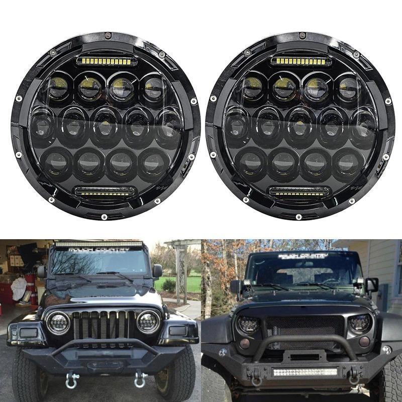 ジープ 75 ワット 7 インチラウンド LED ヘッドライト電球ラングラー