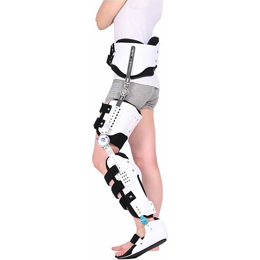 膝足首足固定装具、快適なヒンジ付きROMヒップ膝ブレース調整可能な