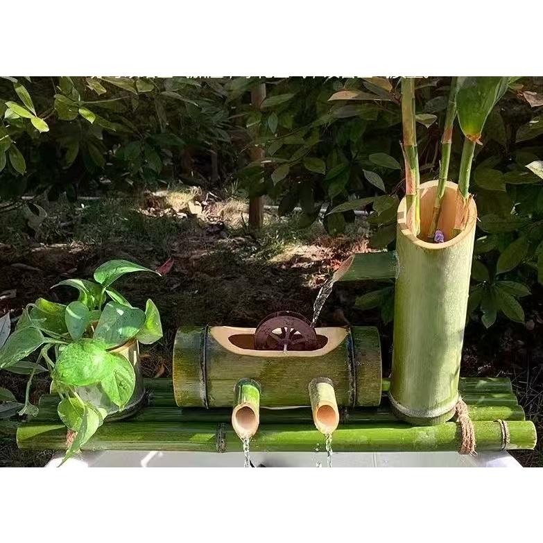 竹の噴水キットソーラー竹の噴水日本庭園の滝屋外水噴水口、30/35/40