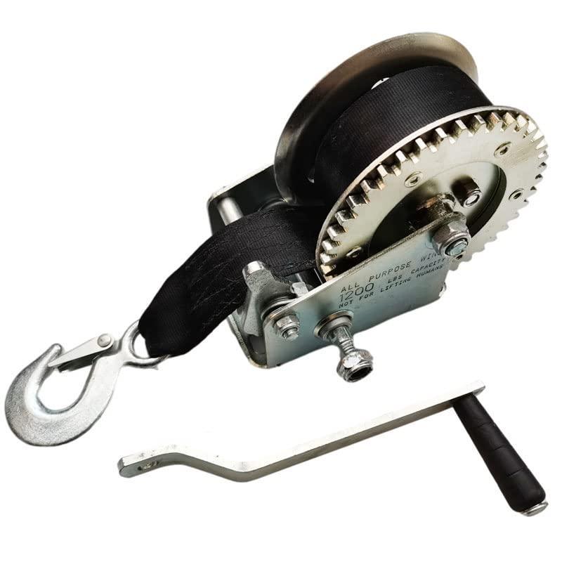 ハンドウインチ ベルト式 最大荷重1100KG 2500LBS手動ウィンチ 8m 牽引