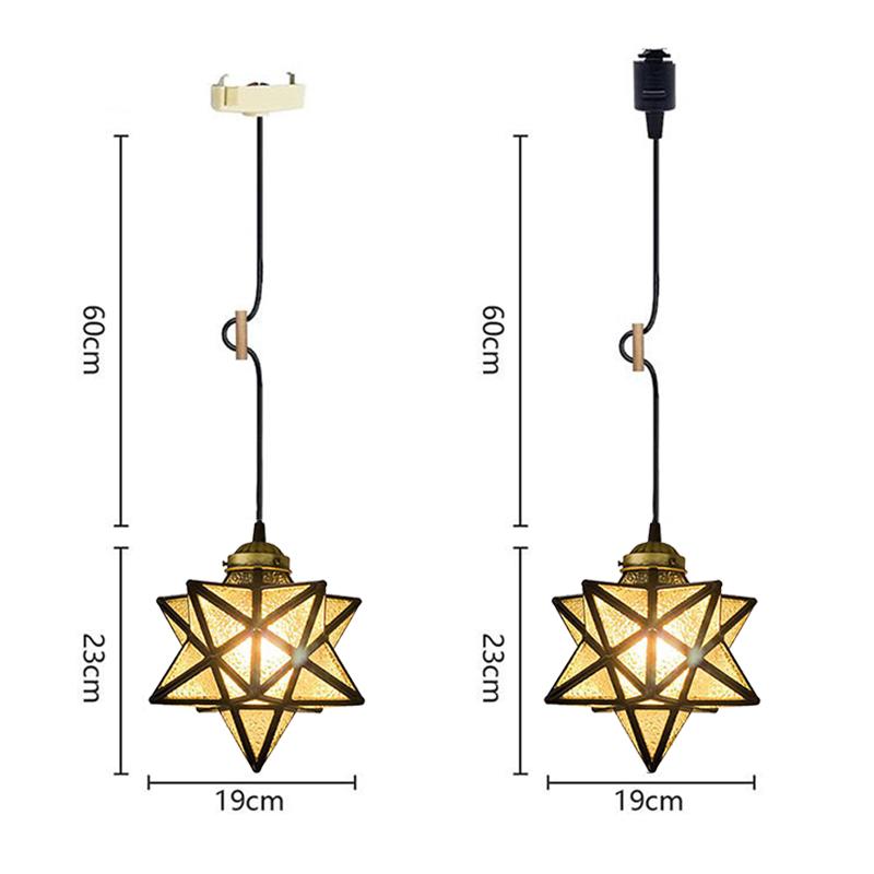 億兆堂 ペンダントライト ガラス スター 星 星形 星型 1灯 工事不要 E26口金 LED コード調整可能 おしゃれ 北欧 新年 天井照明 インテリア｜mikazuki-shopping｜03
