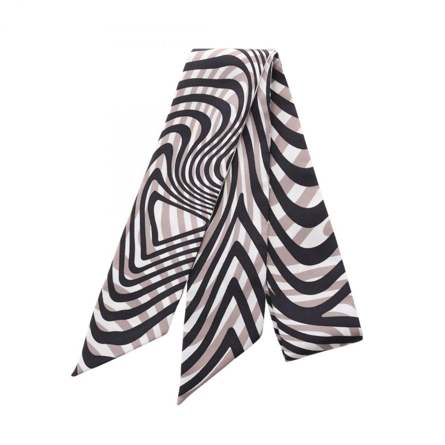 エルメス　ツイリー　Onde de Chic ブラック系　スカーフ HERMES（エルメス） ツイリー Onde de Chic ブランドオフ シルク