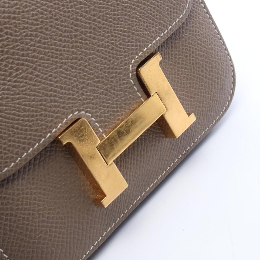 エルメス コンスタンス スリム ブランドオフ HERMES レザー 二つ折り財布 ヴォーエプソン 中古 レディースの画像