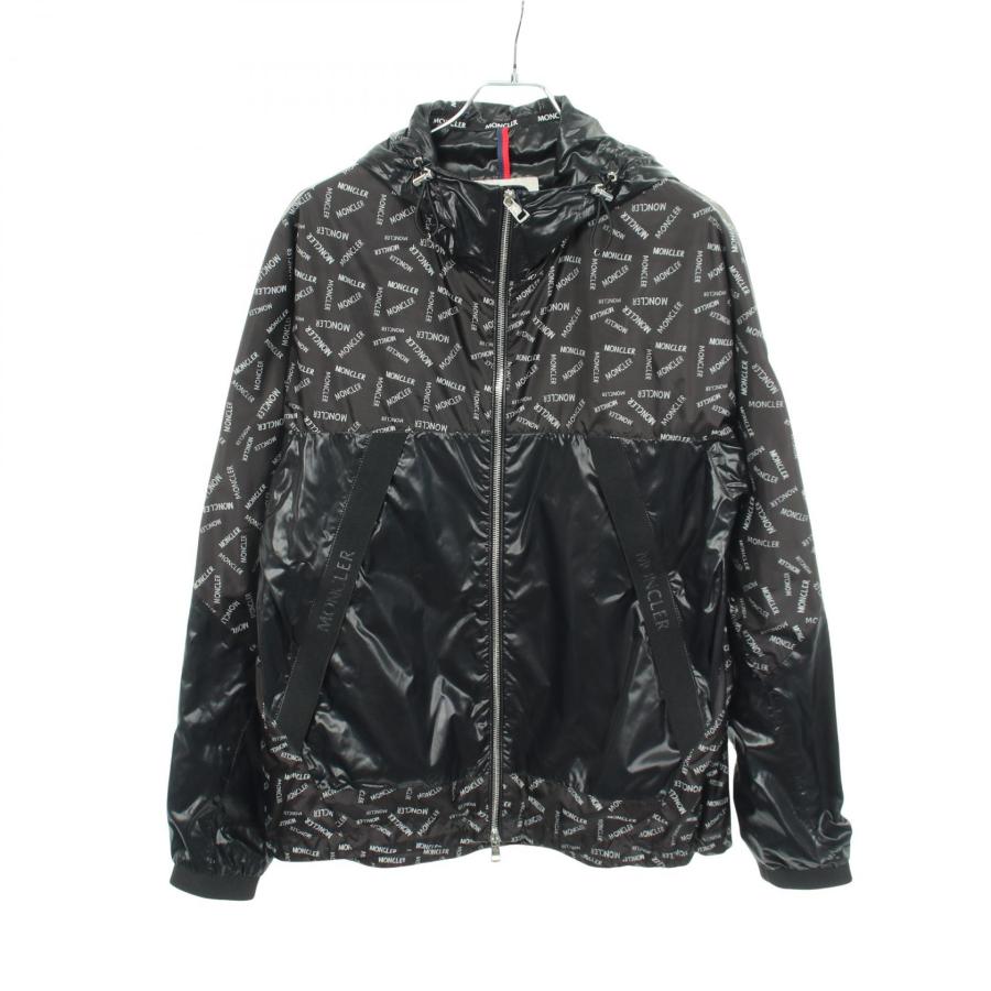 モンクレール MONCLER GIDAYU ロゴプリント フード付き ナイロンジャケット 衣料品 アウター ポリエステル メンズ ブラック系 1A00133 【中古】 MONCLER（モンクレール） GIDAYU ロゴプリント フード付き ブランド