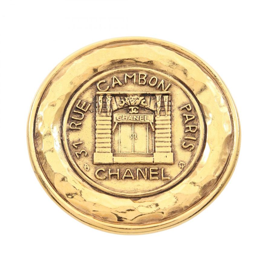 【美品】CHANEL　シャネル　ブローチ　カンボン　ヴィンテージ　ゴールド CHANEL（シャネル） CAMBON サークルロゴ ブランドオフ CHANEL GP