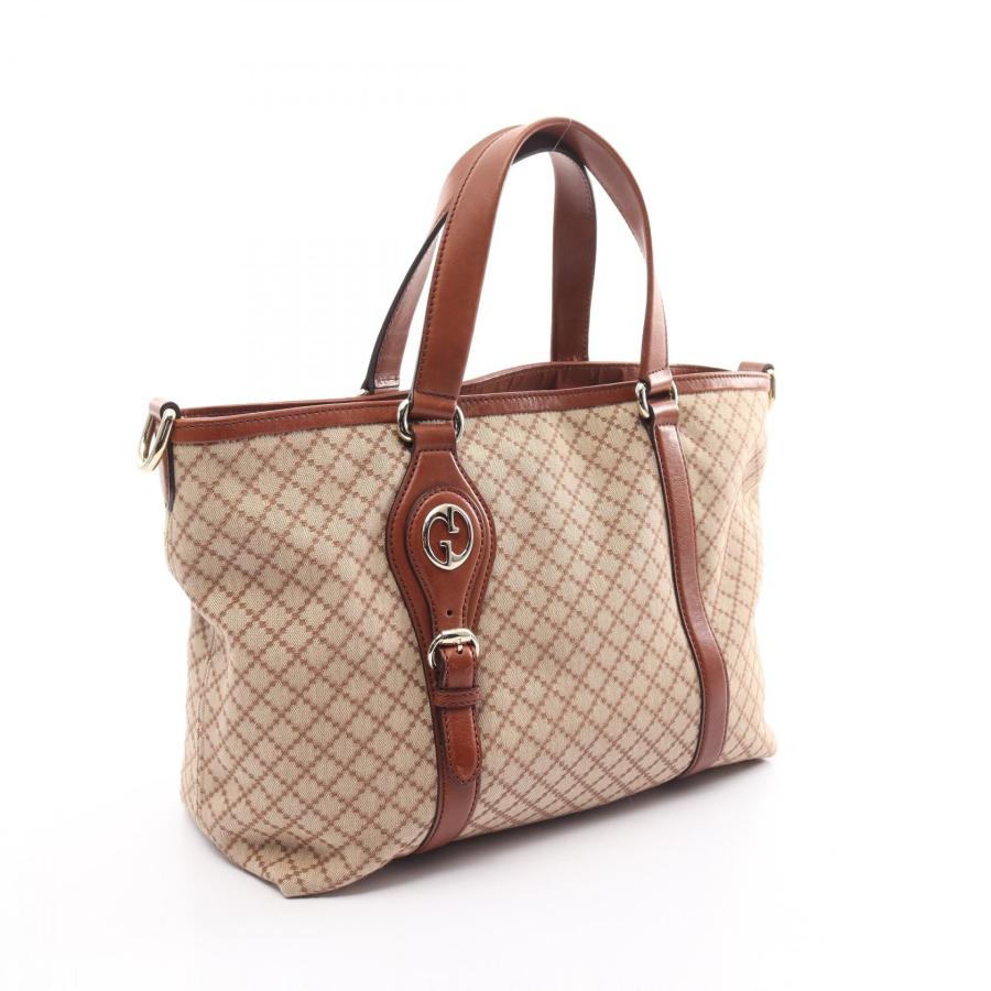 GUCCI 897 ディアマンテ トートバッグ ロゴワッペン キャンバス レザー GUCCI 897 ディアマンテ トートバッグ ロゴワッペン キャンバス レザー