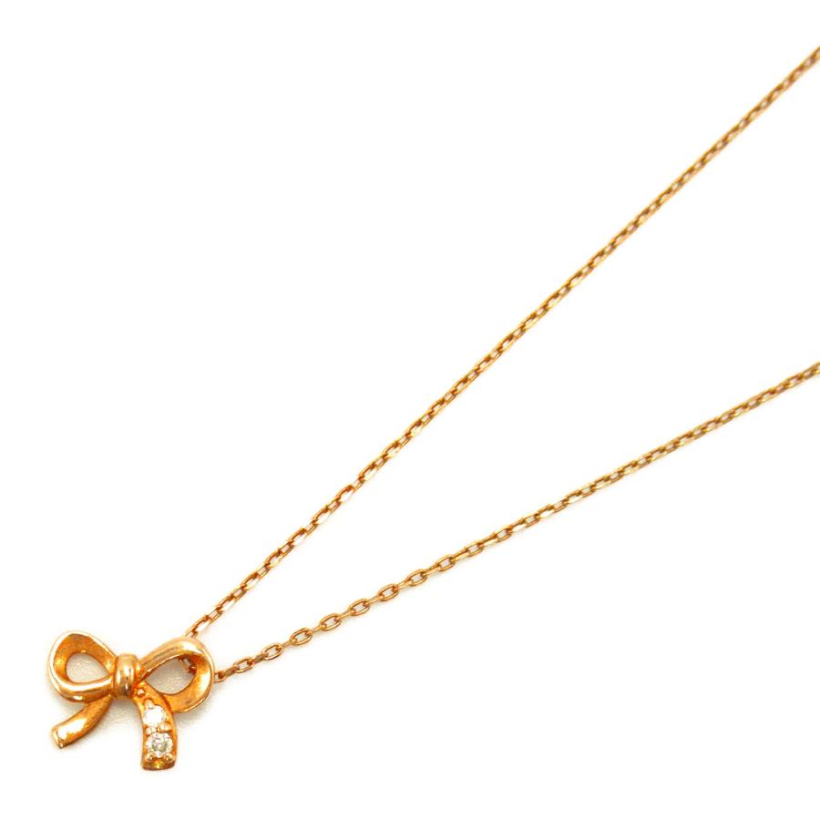 【Canal4℃ K10PG ダイヤモンドネックレス】 カナルヨンドシー Canal4℃ K10PG 1石ダイヤモンドネックレス （ピンク