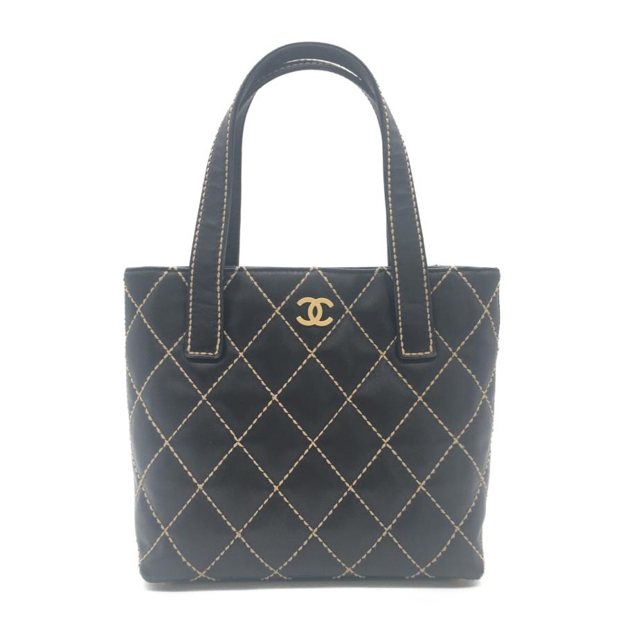 【CHANEL】　シャネル　カーフレザー　ワイルドステッチ　グランドショッピングトート CHANEL（シャネル） ワイルドステッチトート ブランドオフ カーフ