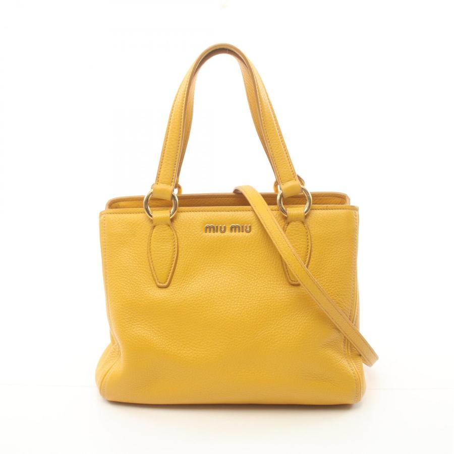 ミュウ VITELLO CARIBU ブランドオフ Miu レザー ハンドバッグ 中古 