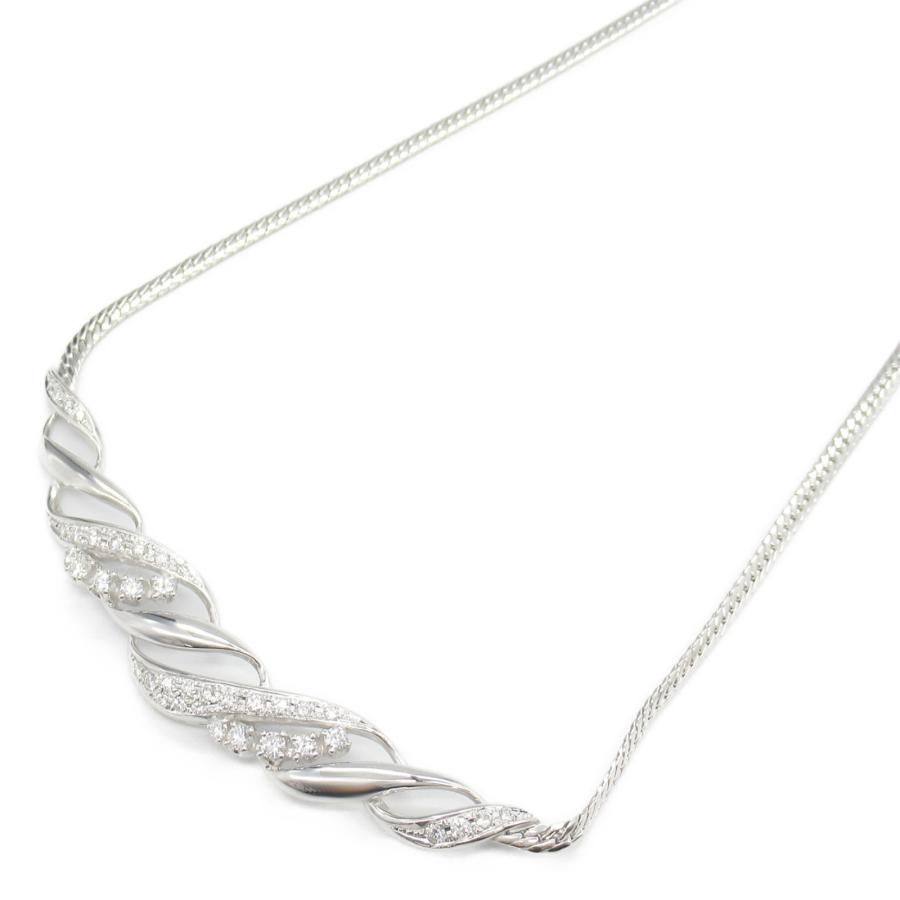 MIKIMOTO ミキモト ダイヤ ネックレス ブランドオフ K18WG（ホワイト  
