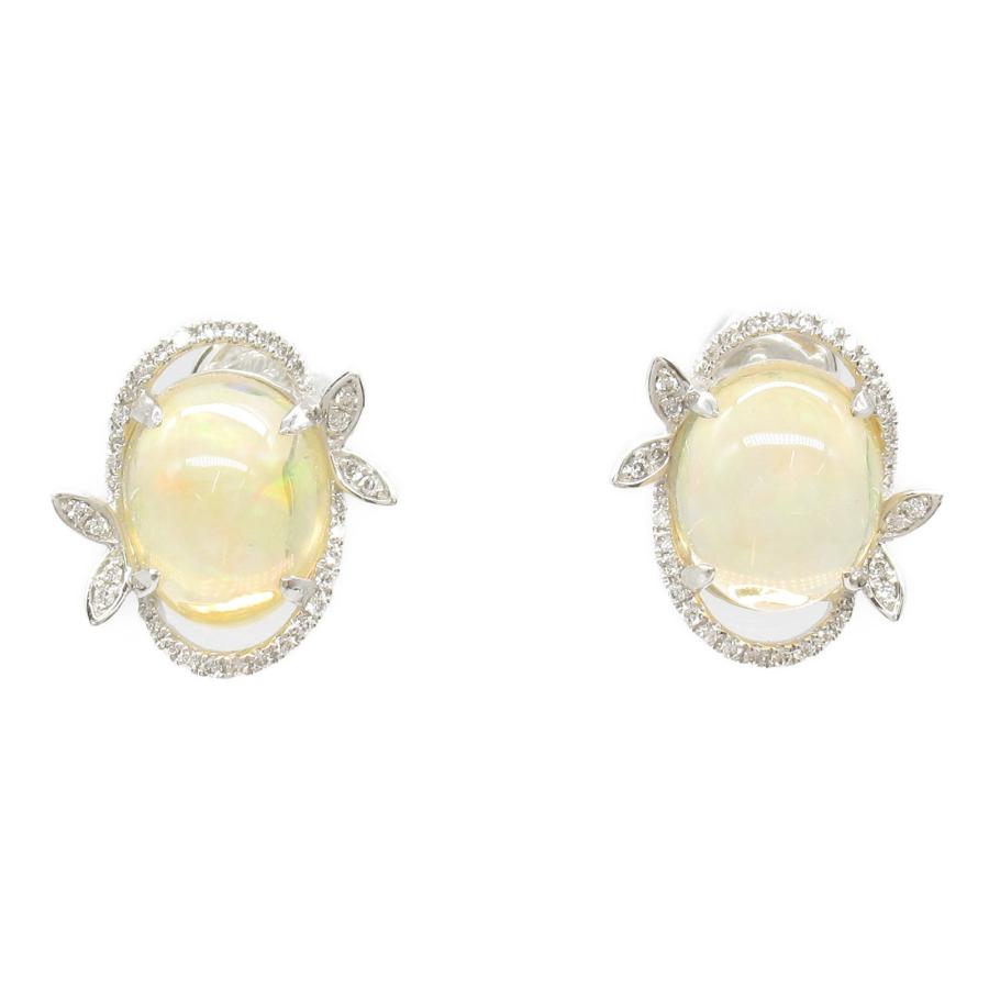 ジュエリー オパール ダイヤモンド ピアス ブランドオフ JEWELRY K18WG 