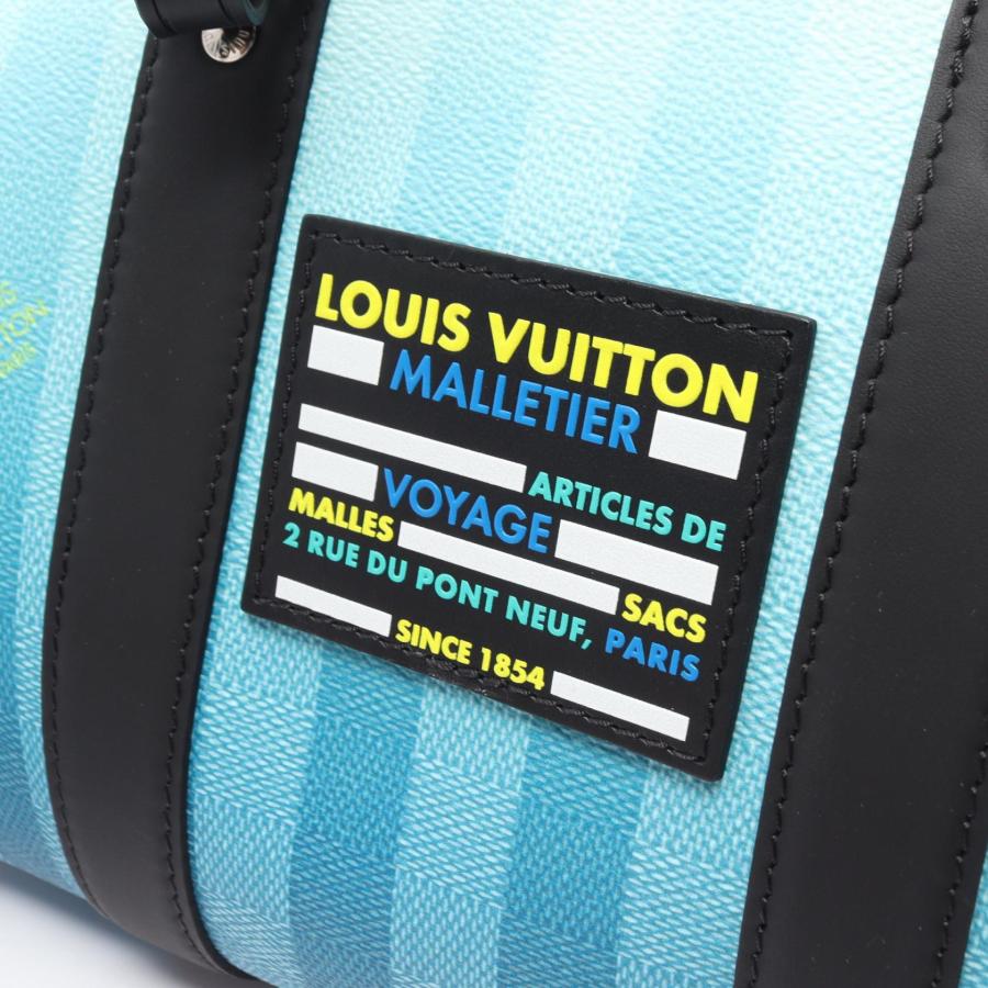 ルイヴィトン ダミエ ストライプ シティキーポル ショルダーバッグ ブルー LOUIS VUITTON（ルイ・ヴィトン） シティ キーポル ブルーヴェール