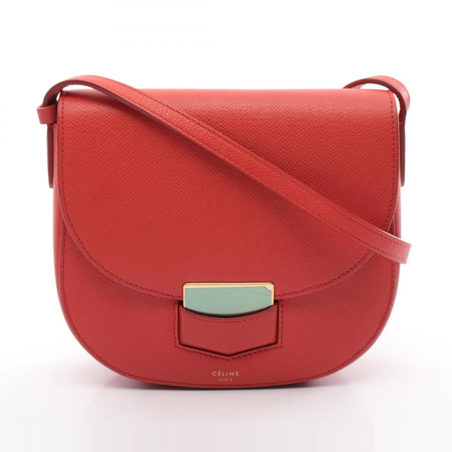CELINE セリーヌ トロッター スモール ブランドオフ レザー ショルダー 