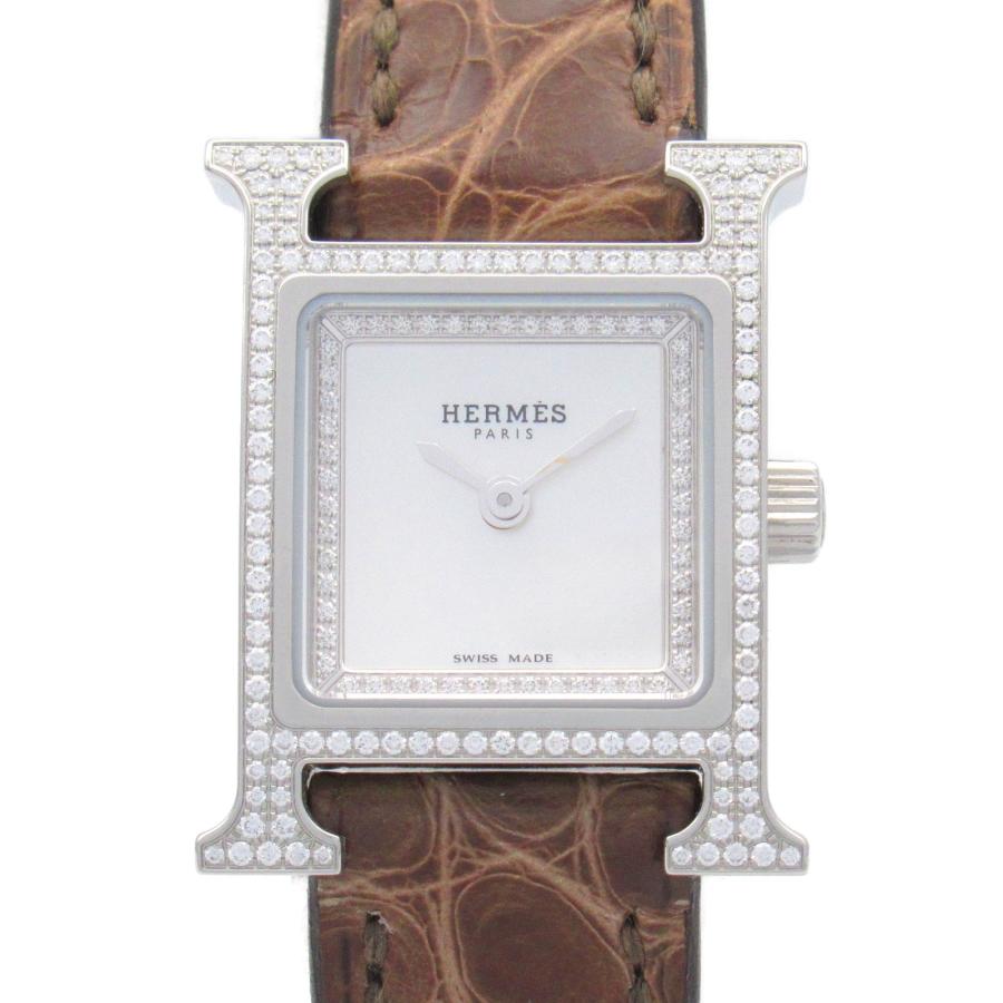 HERMES エルメス Hウォッチミニ ダイヤベゼル ブランドオフ HERMES エルメス Hウォッチミニ ダイヤベゼル ブランドオフ