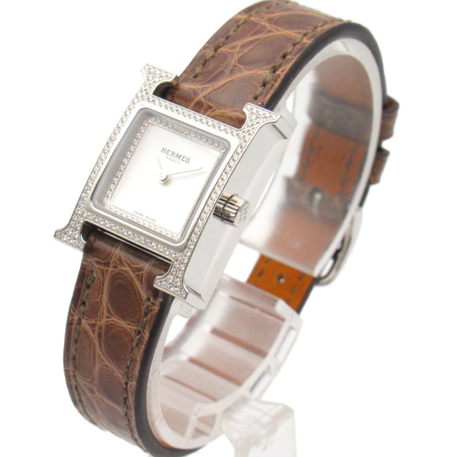 HERMES エルメス Hウォッチミニ ダイヤベゼル ブランドオフ HERMES エルメス Hウォッチミニ ダイヤベゼル ブランドオフ