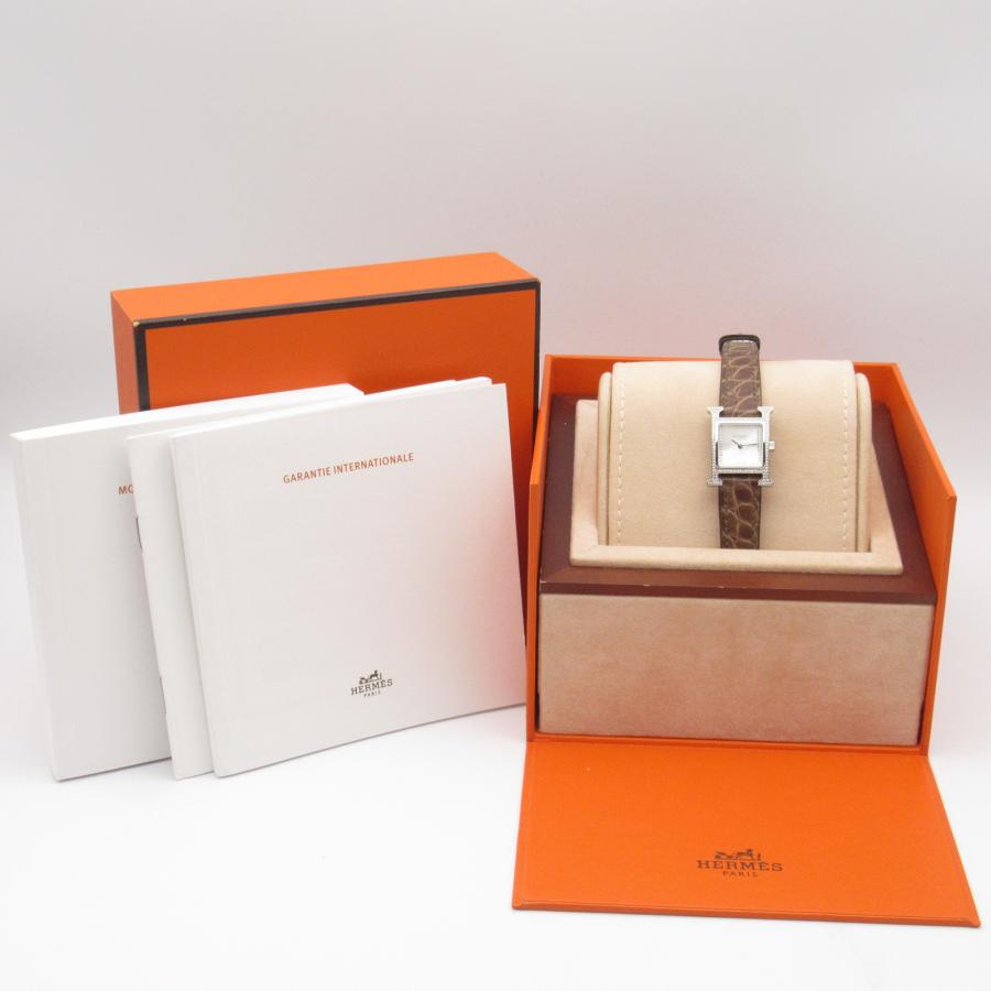 HERMES エルメス Hウォッチミニ ダイヤベゼル ブランドオフ HERMES エルメス Hウォッチミニ ダイヤベゼル ブランドオフ