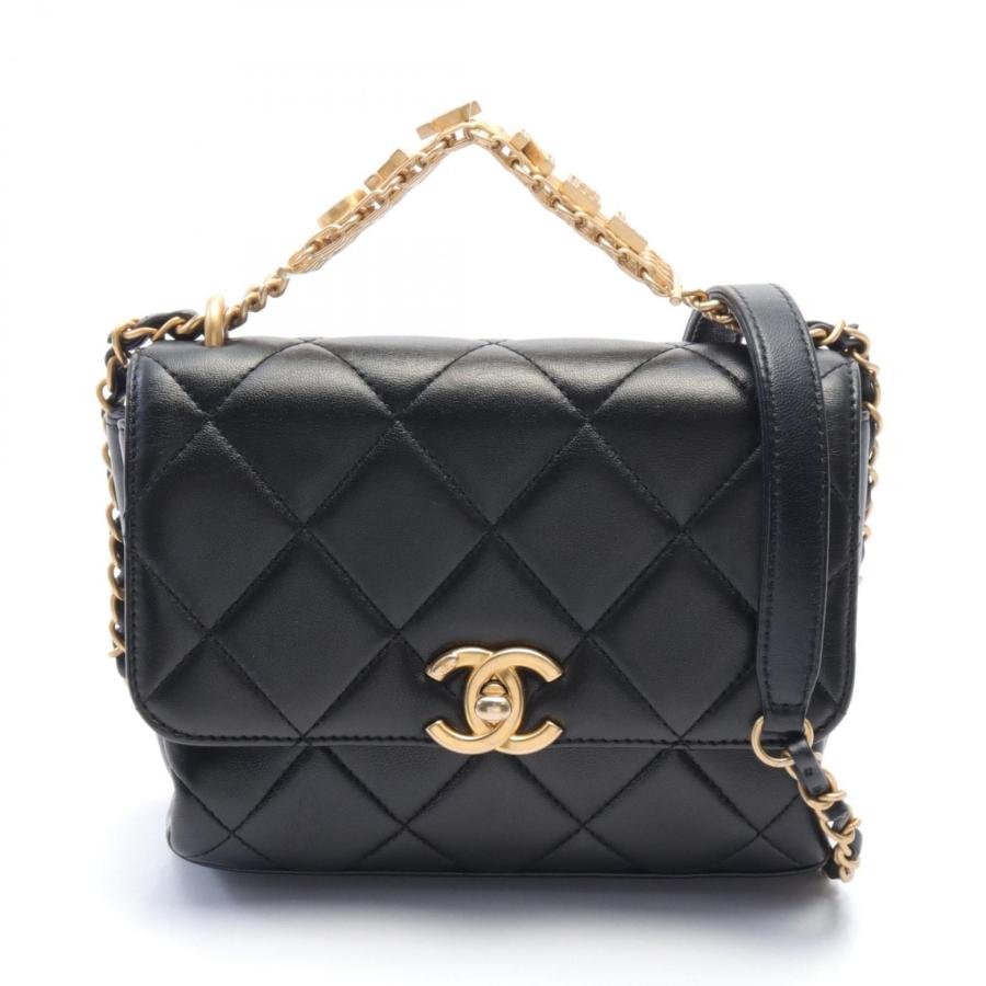 シャネル CHANEL ミニマトラッセ ショルダーバッグ バッグ レザー カーフ（牛革） レディース ブラック系 【中古】 CHANEL（シャネル） ミニマトラッセ ショルダーバッグ バッグ レザー