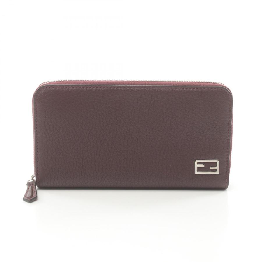 FENDI フェンディ ブランドオフ レザー ラウンド長財布 中古 メンズ 