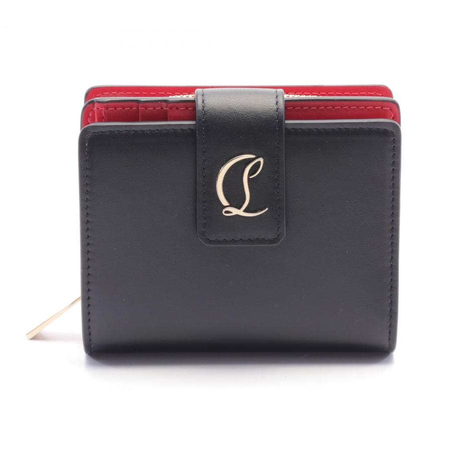【美品】ルブタン LOUBI54 二つ折り財布 カーフレザー Christian Louboutin（クリスチャンルブタン） LOUBI54 ルビ ブランド