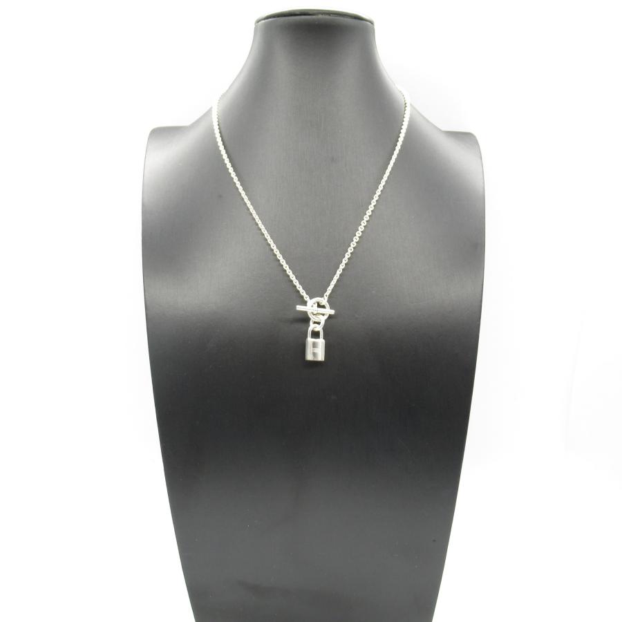 鑑定済　HERMES エルメス カデナアミュレット シルバー ネックレス エルメス アミュレット カデナ ネックレス シルバー925