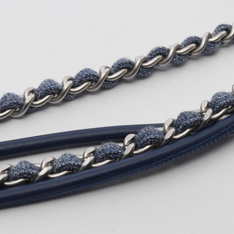 極美品　CHANEL シャネル22 ミニ　デニム ショルダーバッグ CHANEL シャネル 22 ミニ ブランドオフ デニム ショルダーバッグ