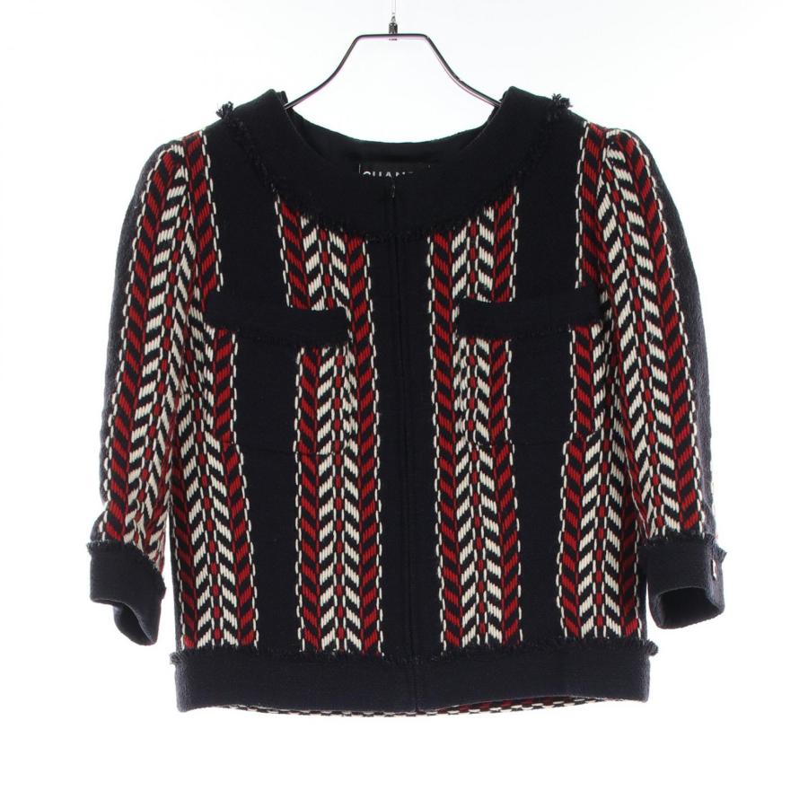 CHANEL（シャネル） トリコロール ブランドオフ ウール ノーカラー 